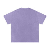 MIROLYUB Afterglow Snow-Wash Oversized Tee in Light Purple, back view.