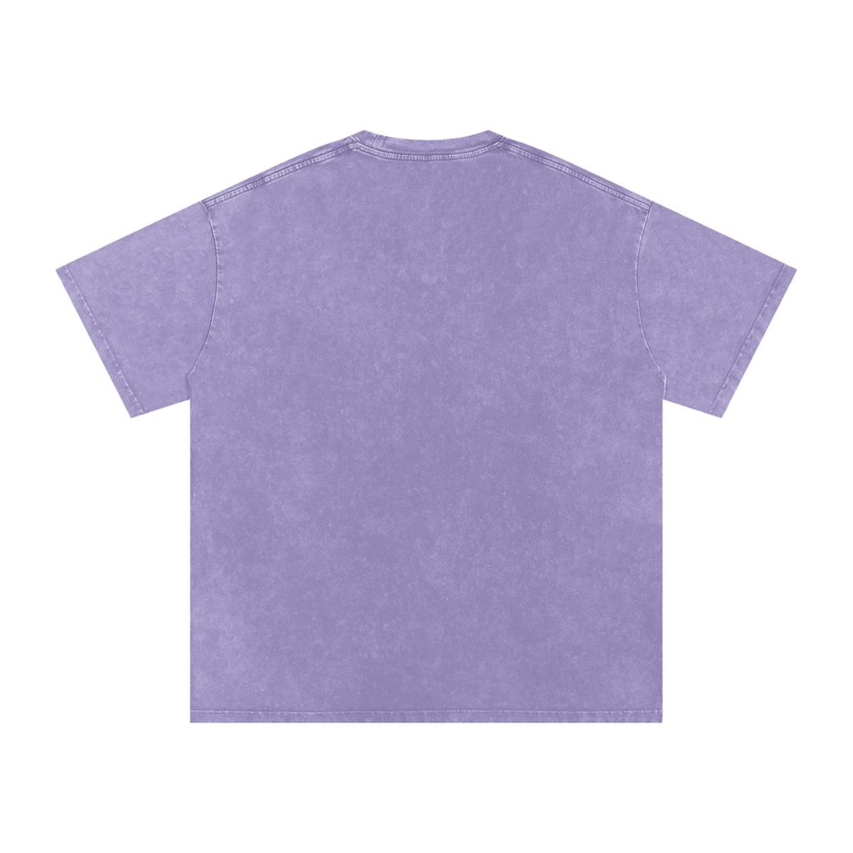 MIROLYUB Afterglow Snow-Wash Oversized Tee in Light Purple, back view.
