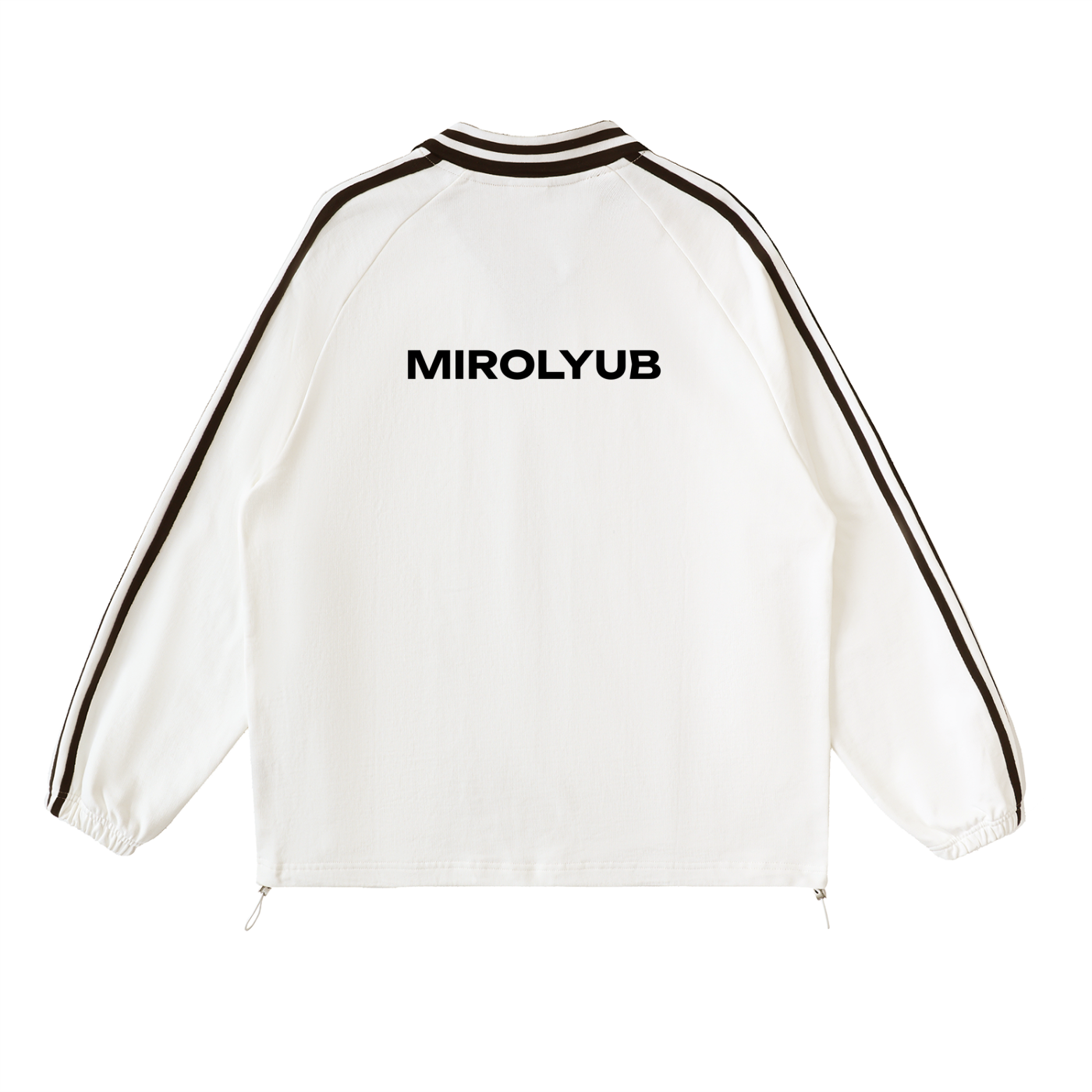 Contrast Striped Lapel Collar Sweatshirt