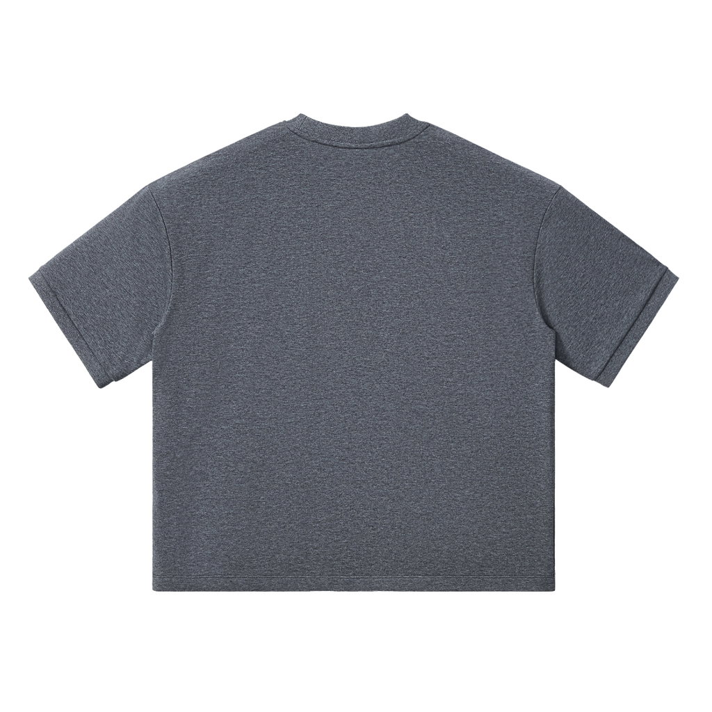 MIROLYUB Unisex Heavyweight Boxy T-Shirt — Charcoal Gray — back view