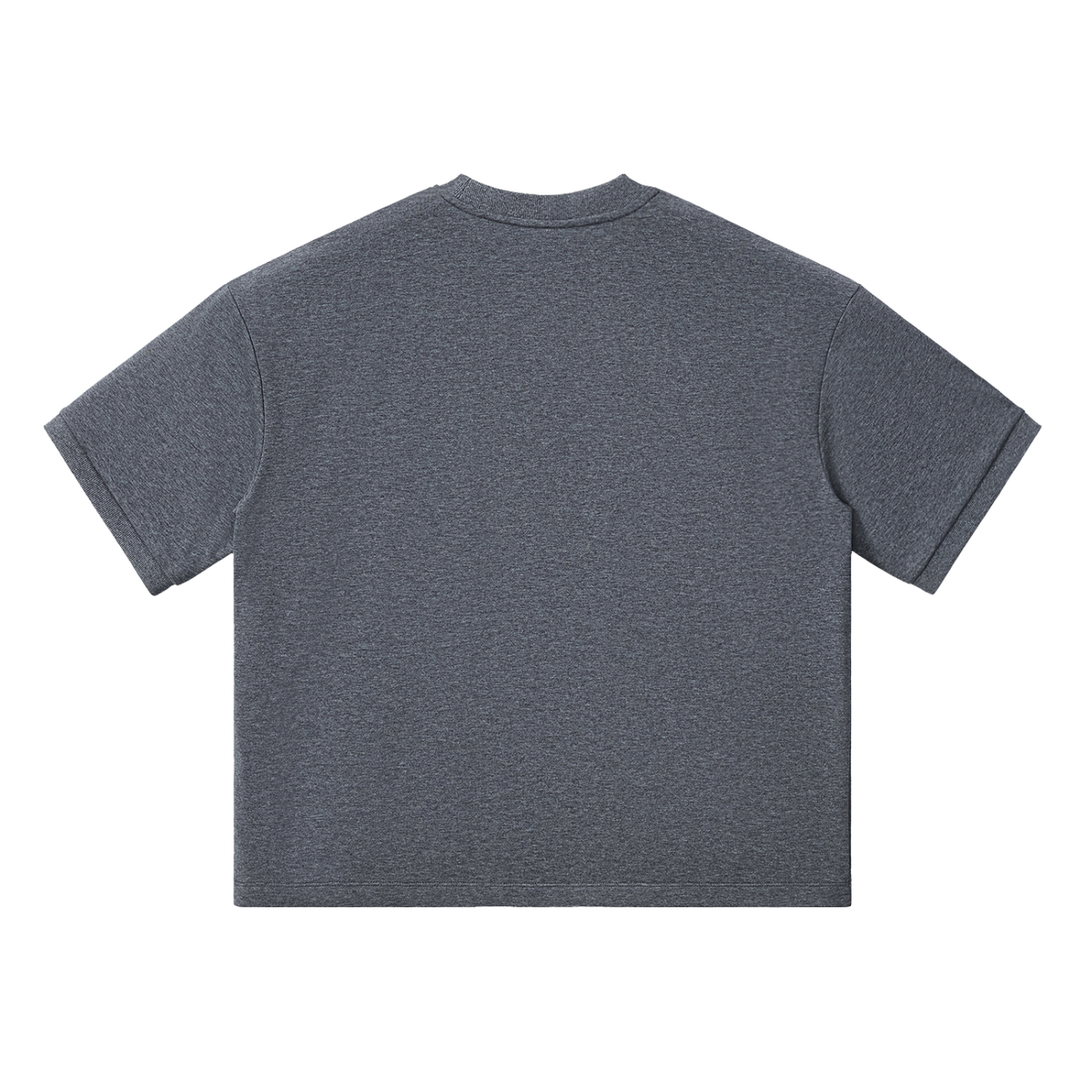 MIROLYUB Unisex Heavyweight Boxy T-Shirt — Charcoal Gray — back view