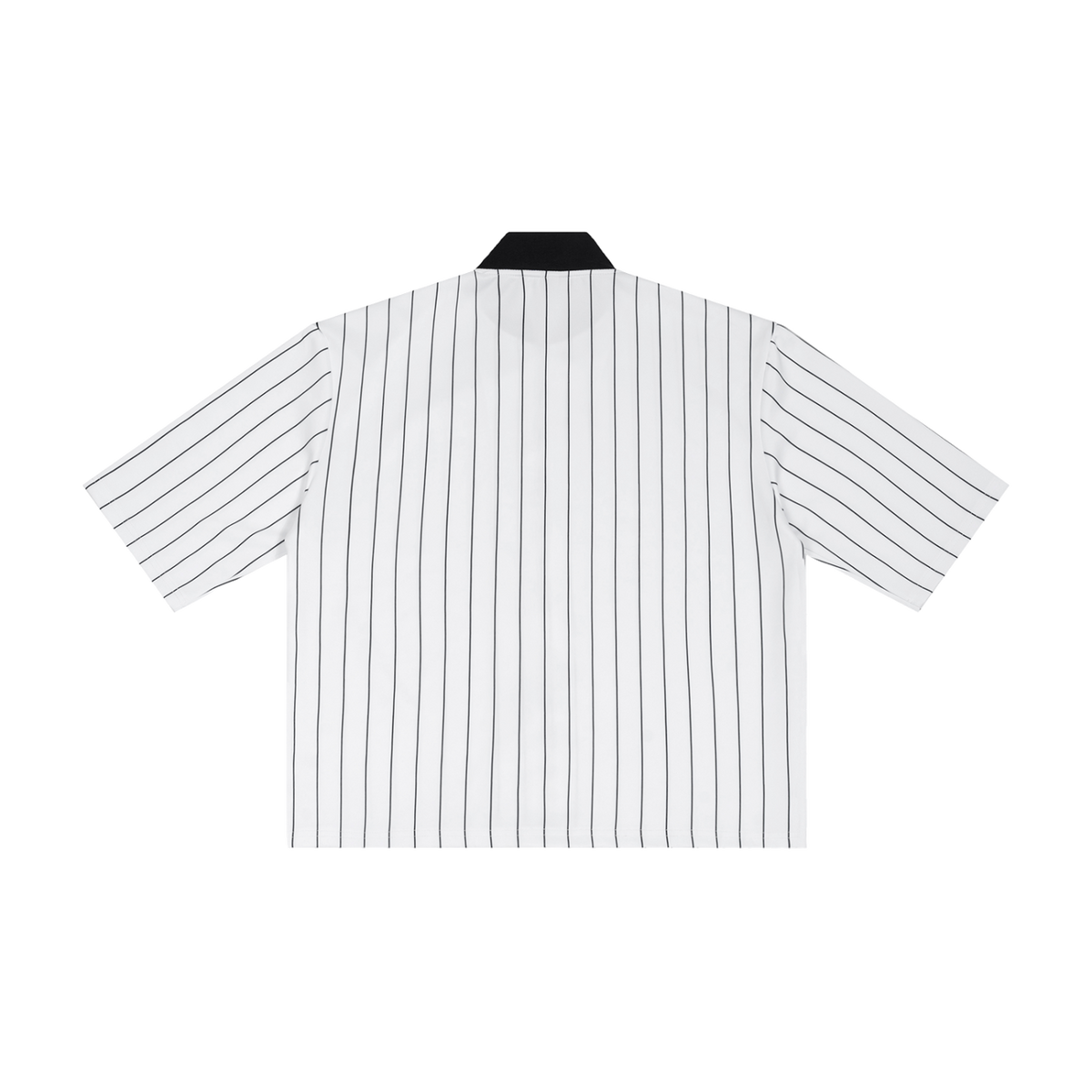 Baseline striped zip jersey in White, back view