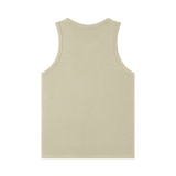 MIROLYUB Tension heavyweight ribbed tank in Khaki, back view.