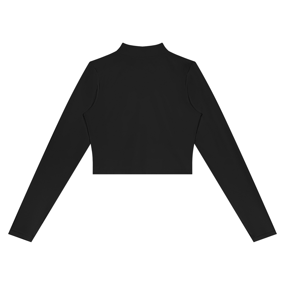MIROLYUB Women’s Crop Yoga Sports Jacket — Black, back view
