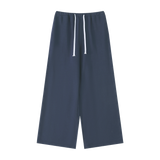 MIROLYUB Cascade wide-leg drawstring pants in Navy Blue — front view