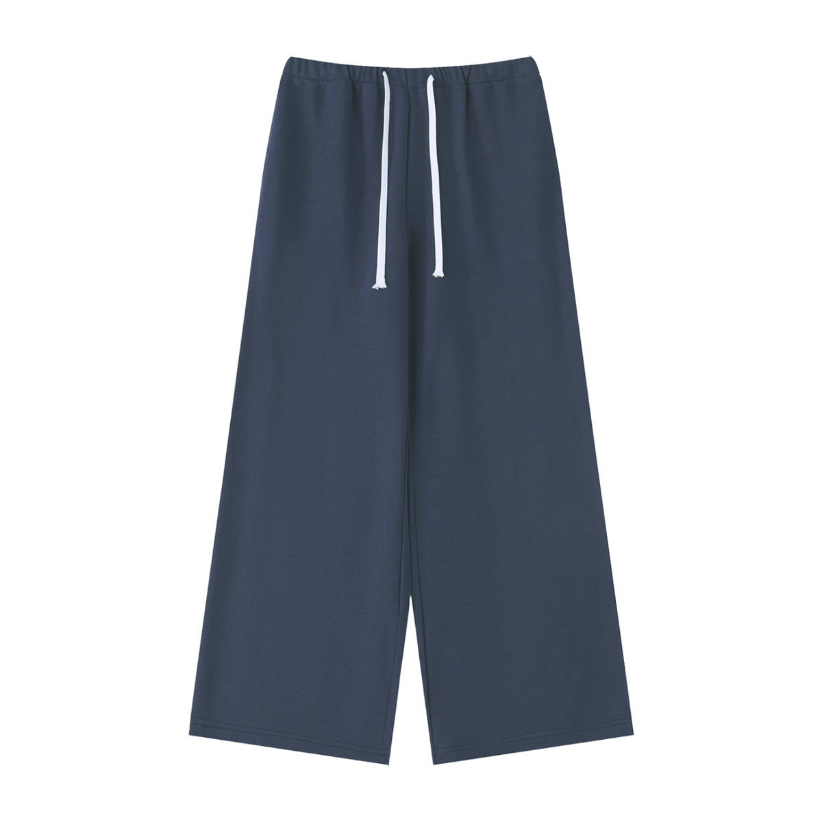 MIROLYUB Cascade wide-leg drawstring pants in Navy Blue — front view