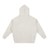 MIROLYUB Bastion Heavyweight Hoodie in Oat Gray, back view