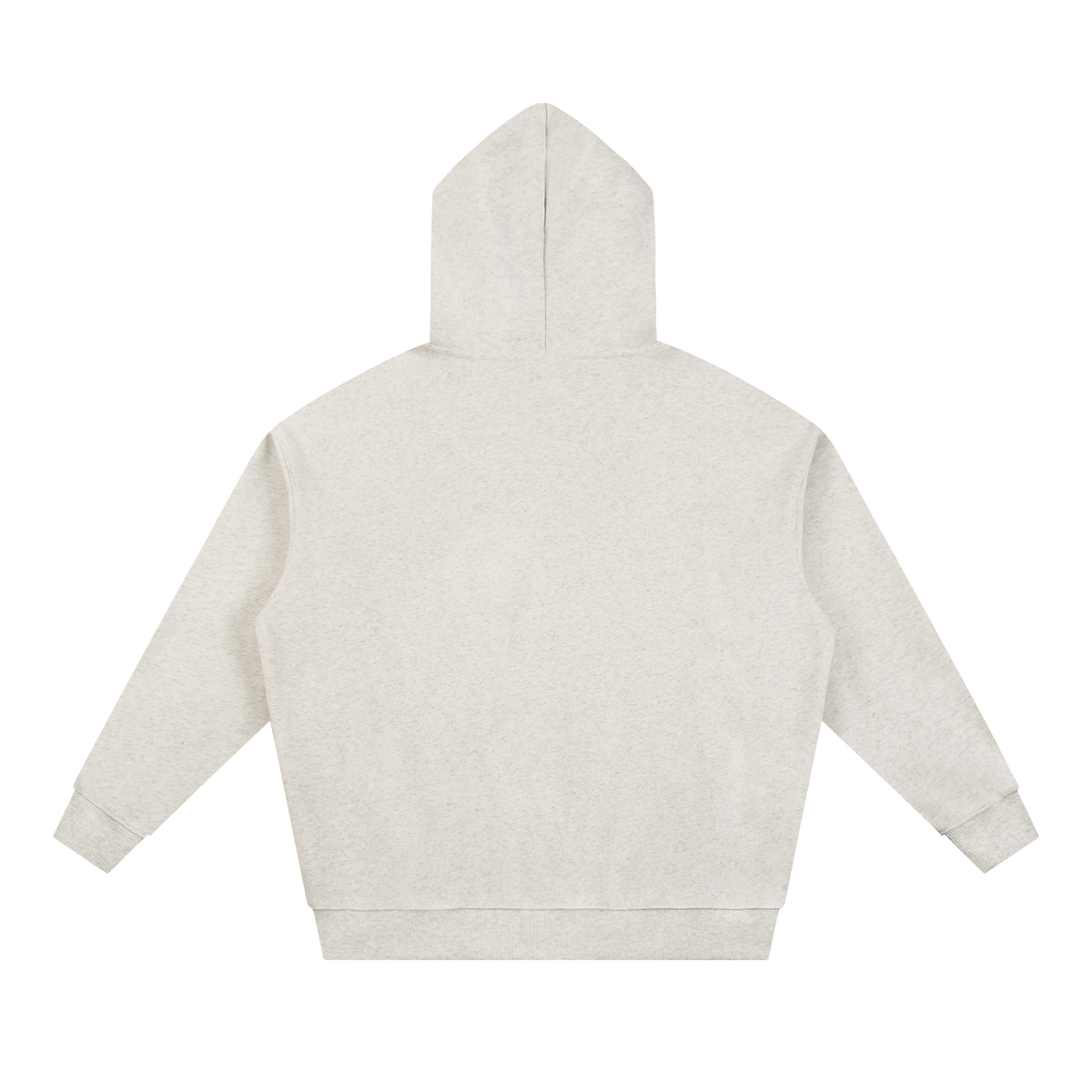 MIROLYUB Bastion Heavyweight Hoodie in Oat Gray, back view