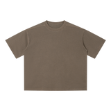 MIROLYUB Unisex Vintage Wash Boxy T-Shirt — Khaki — front view