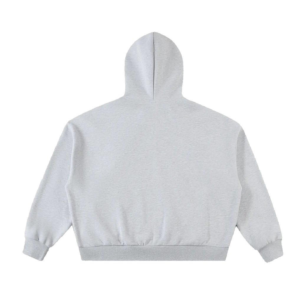 Relay boxy zip hoodie in Flower Gray, back