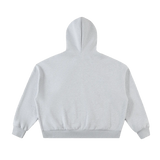 Relay boxy zip hoodie in Flower Gray, back