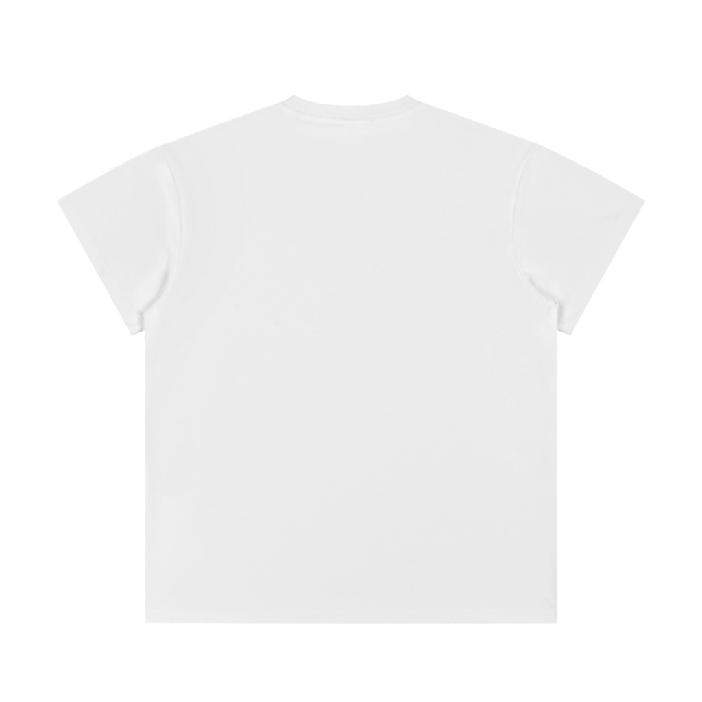 MIROLYUB Unisex Regular Fit Crewneck T-Shirt — White, back view