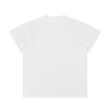 MIROLYUB Unisex Regular Fit Crewneck T-Shirt — White, back view