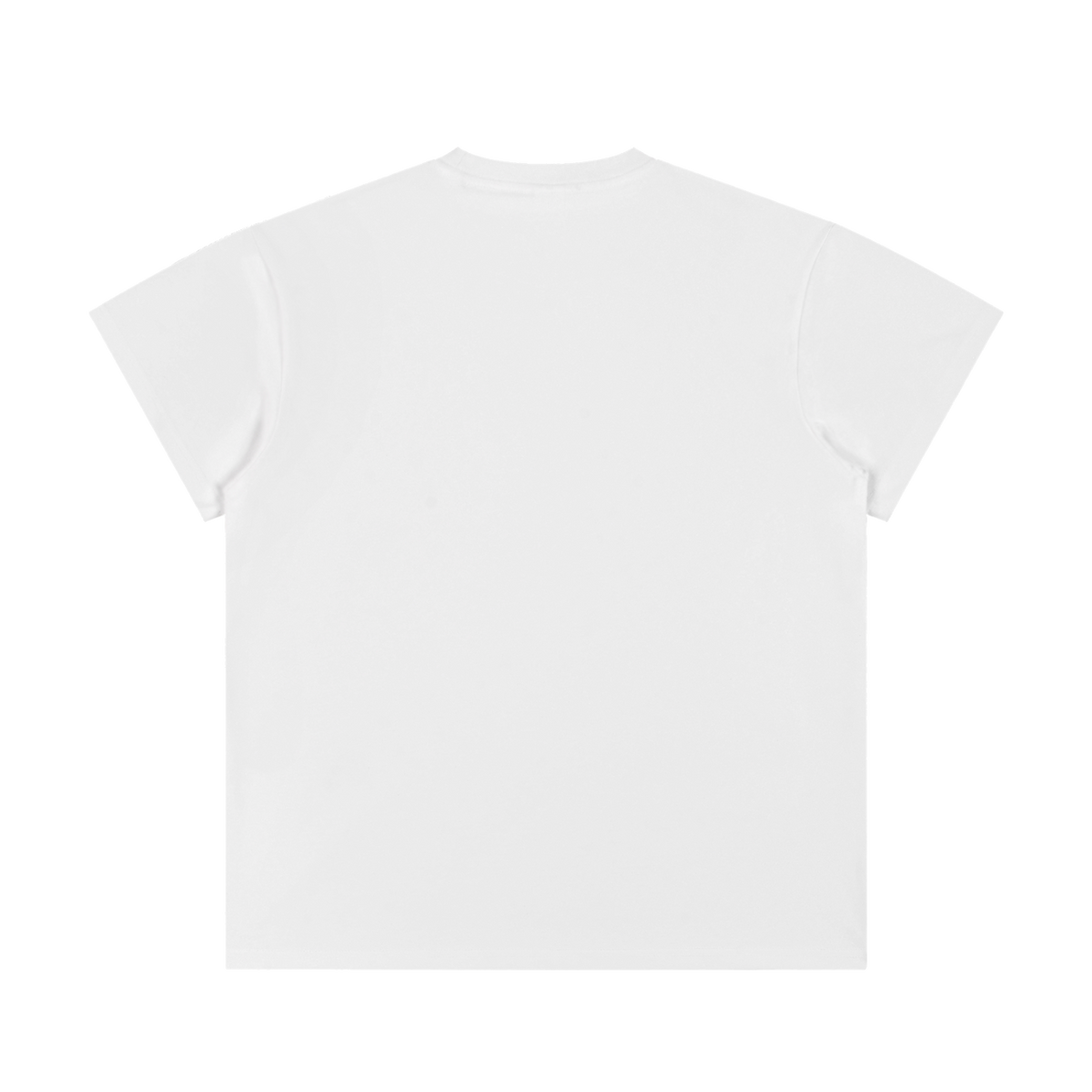 MIROLYUB Unisex Regular Fit Crewneck T-Shirt — White, back view