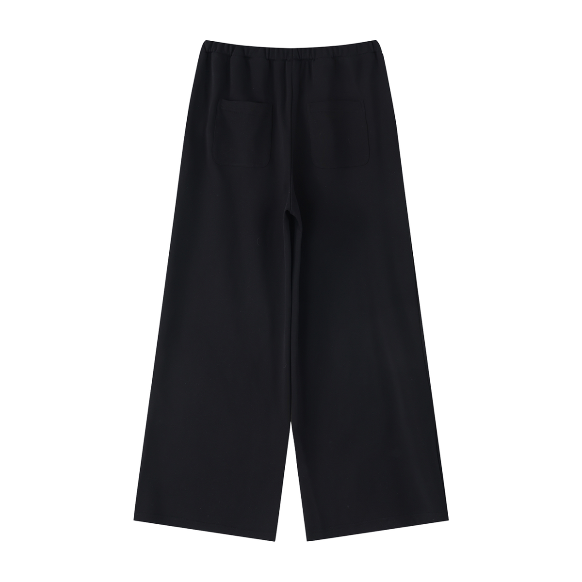 MIROLYUB Cascade wide-leg drawstring pants in Black — back view