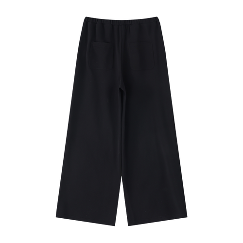 MIROLYUB Cascade wide-leg drawstring pants in Black — back view