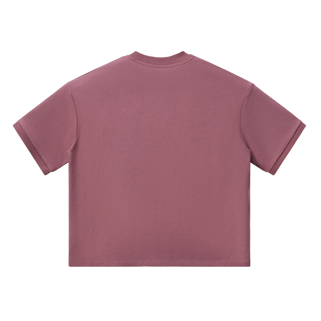 MIROLYUB Unisex Heavyweight Boxy T-Shirt — Carmine — back view