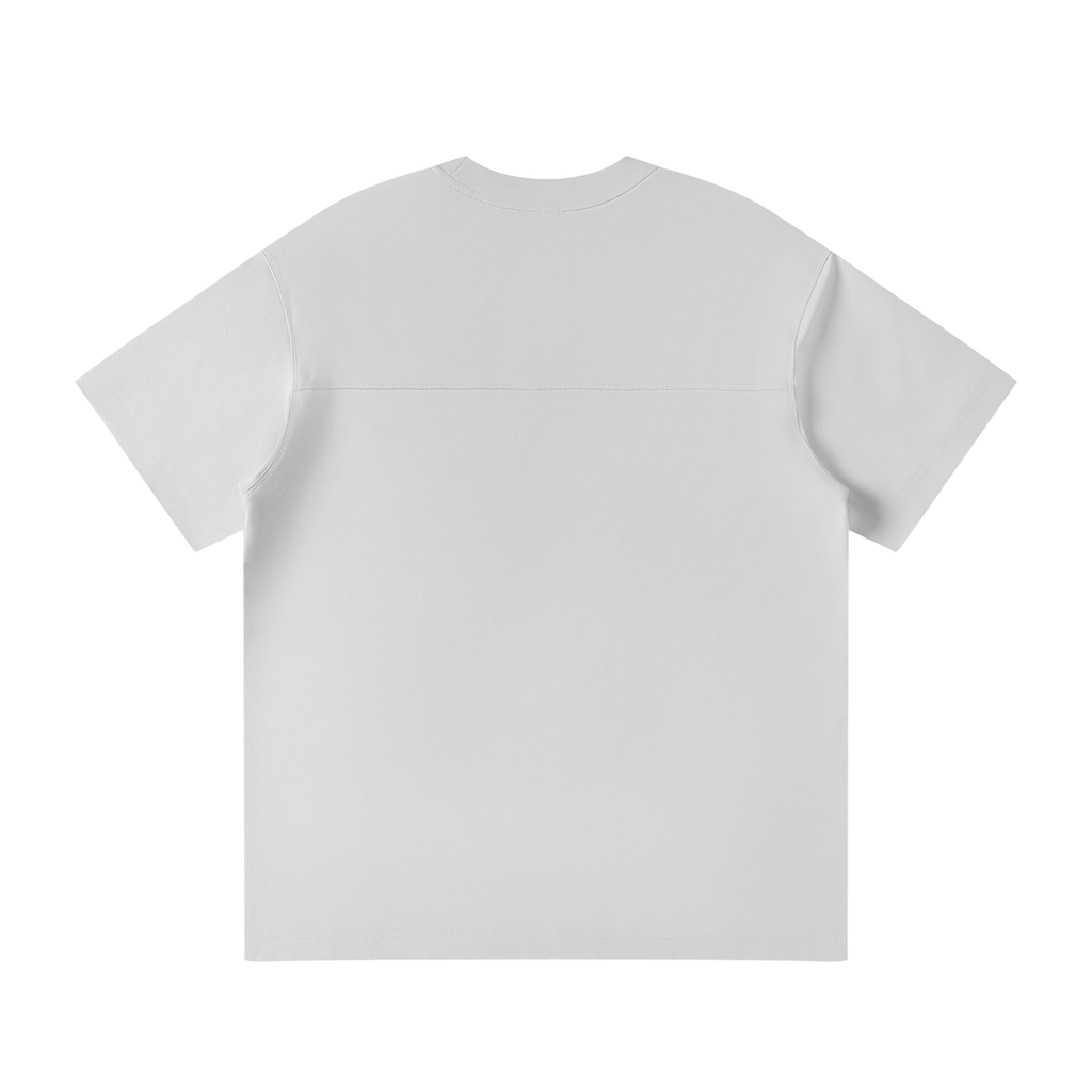MIROLYUB Unisex Raglan Sleeve T-Shirt — Light Gray — back view