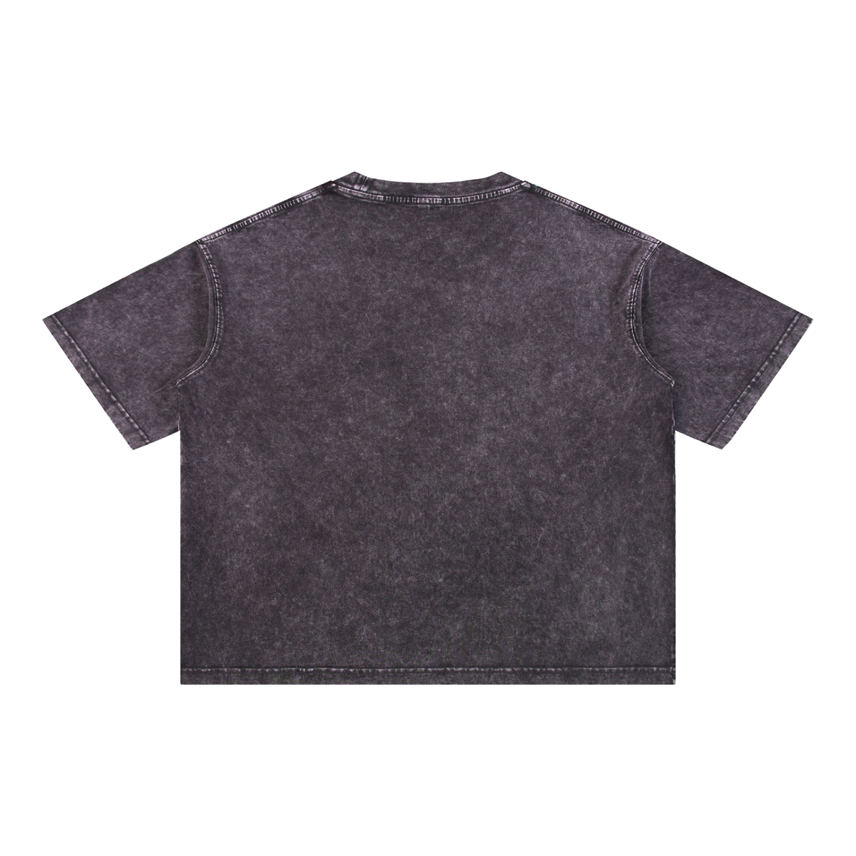 MIROLYUB Stratum Mineral-Wash Boxy Tee in Dark Gray, back view