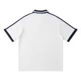 Traction contrast-piping polo in White, back view