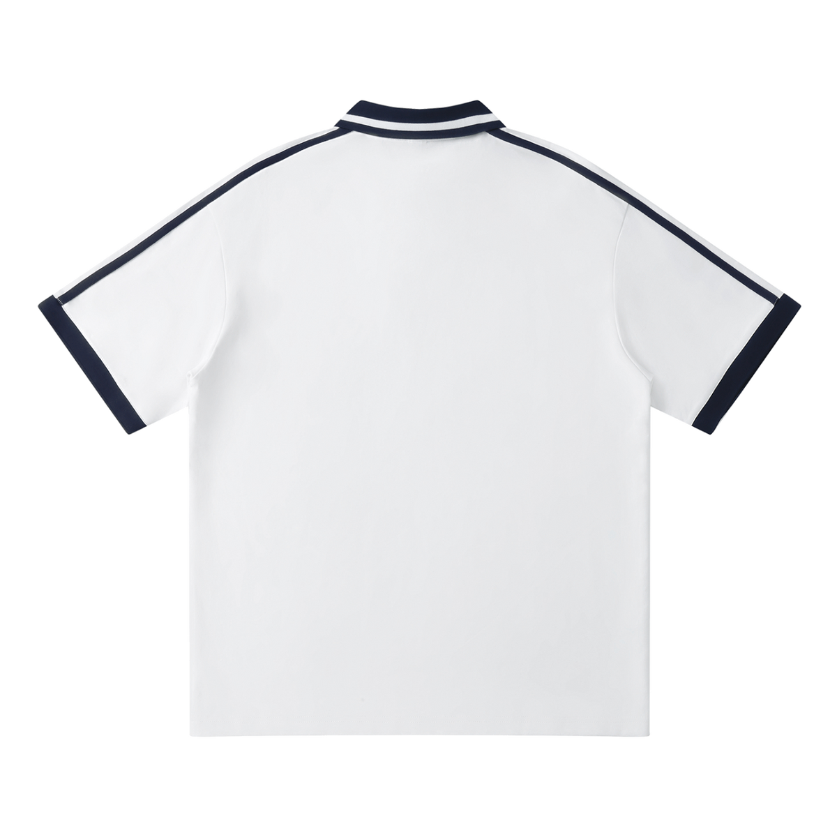 Traction contrast-piping polo in White, back view