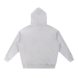 MIROLYUB Frostline Snow-Wash Oversized Hoodie in Light Gray, back view
