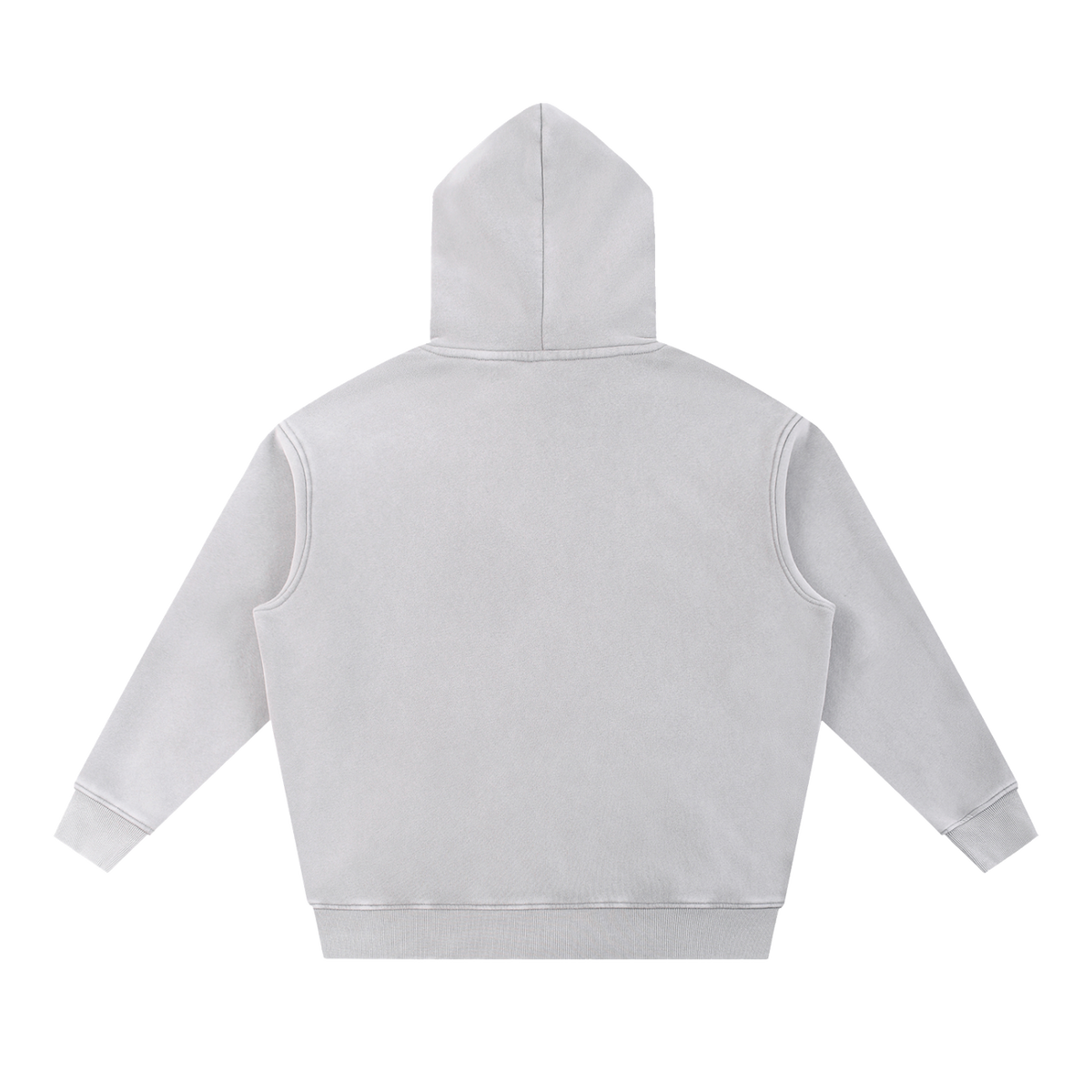 MIROLYUB Frostline Snow-Wash Oversized Hoodie in Light Gray, back view