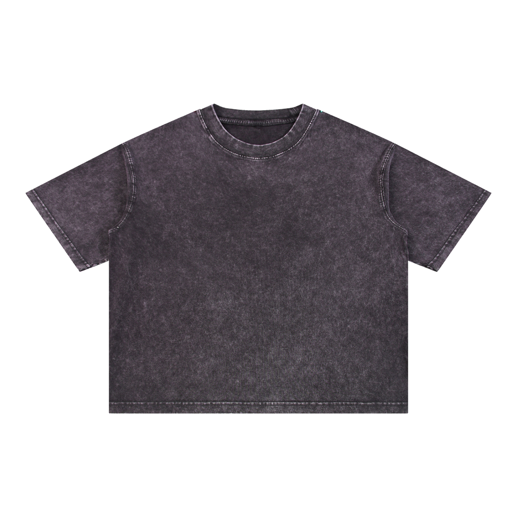 MIROLYUB Stratum Mineral-Wash Boxy Tee in Dark Gray, front view