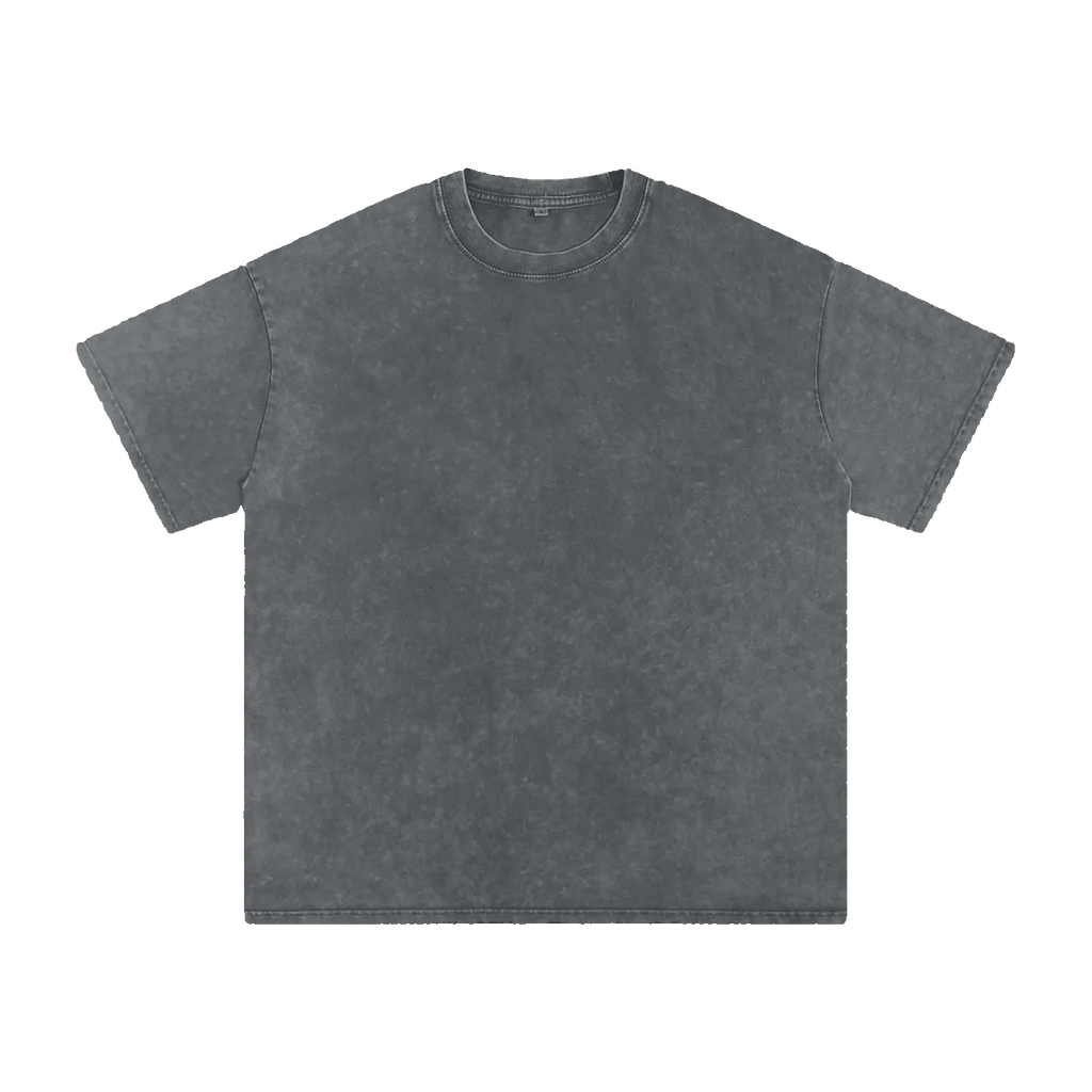 MIROLYUB Afterglow Snow-Wash Oversized Tee in Pirate Gray, front view.