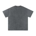 MIROLYUB Afterglow Snow-Wash Oversized Tee in Pirate Gray, front view.