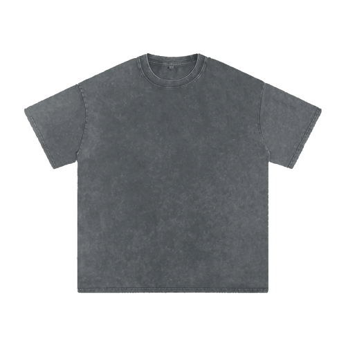 MIROLYUB Afterglow Snow-Wash Oversized Tee in Pirate Gray, front view.