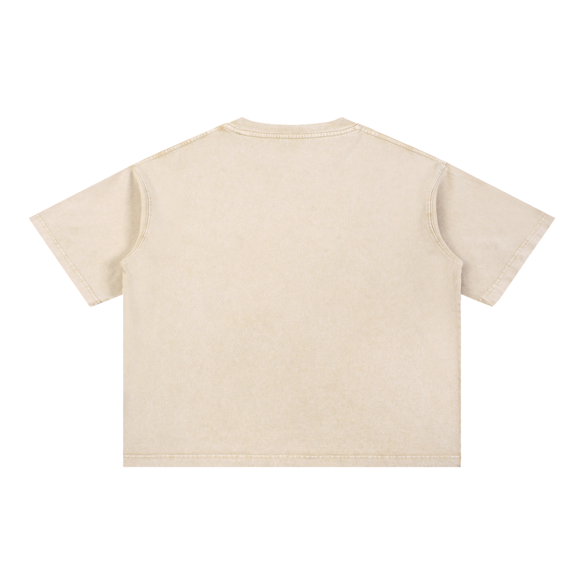 MIROLYUB Stratum Mineral-Wash Boxy Tee in Light Apricot, back view