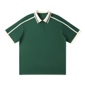 MIROLYUB Traction contrast-piping polo in Dark Green — front view