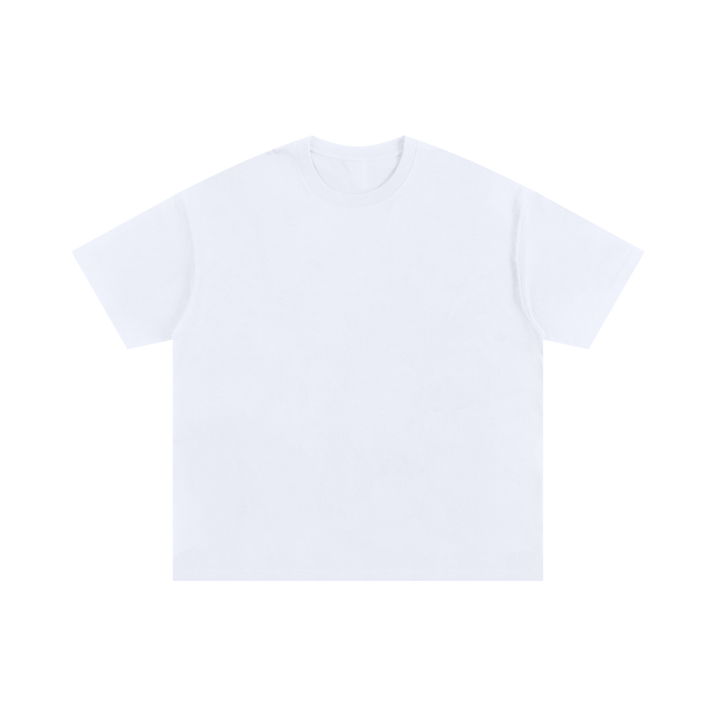 MIROLYUB Interval oversized cotton tee in White, front view with a crew neck and dropped shoulders