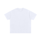 MIROLYUB Interval oversized cotton tee in White, front view with a crew neck and dropped shoulders