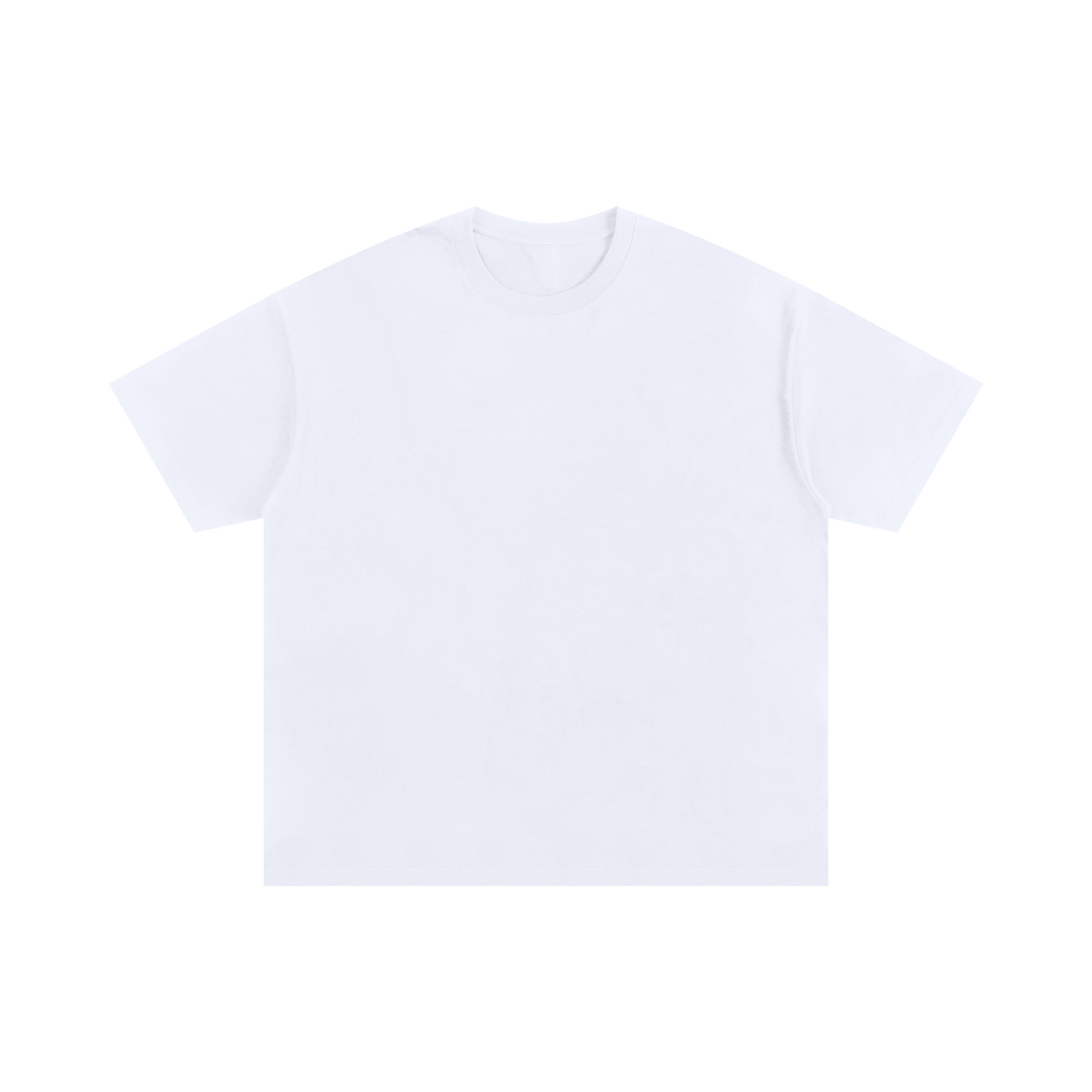 MIROLYUB Interval oversized cotton tee in White, front view with a crew neck and dropped shoulders
