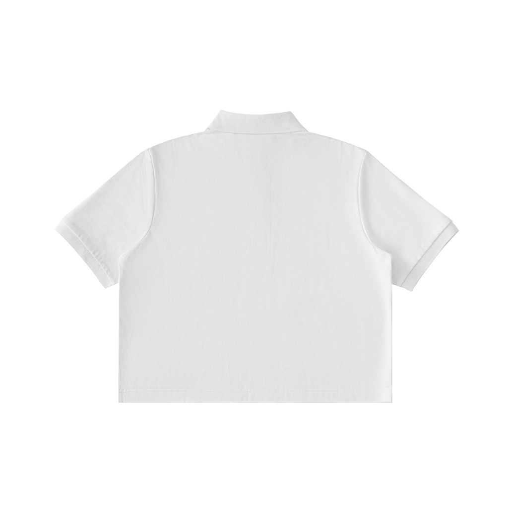 Counterpoint — Cropped Polo / Chalk — White, back view