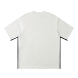 MIROLYUB Unisex Colorblock Crewneck T-Shirt — Flower Gray, back view