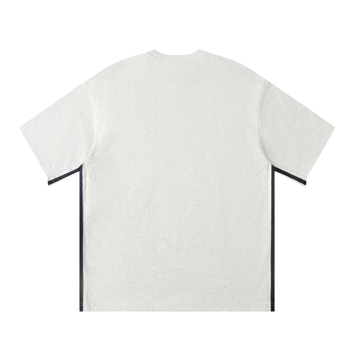 MIROLYUB Unisex Colorblock Crewneck T-Shirt — Flower Gray, back view
