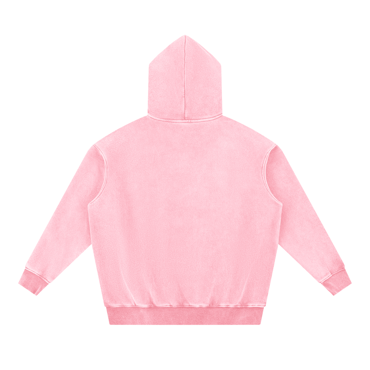 Snow Wash Fleece Oversize Hoodie — Pink, back view
