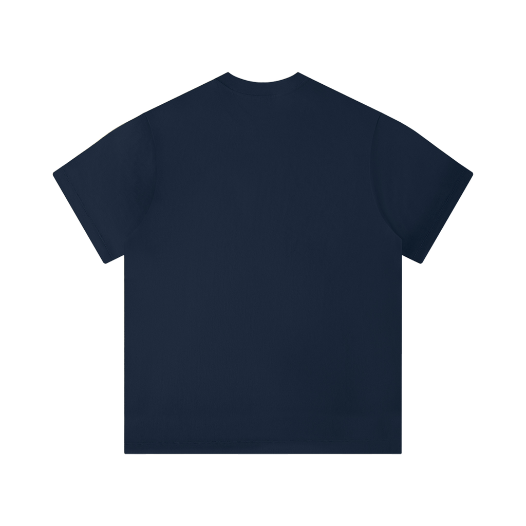 MIROLYUB Unisex Solid Color Regular Fit T-Shirt — Navy Blue — back view