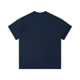 MIROLYUB Unisex Solid Color Regular Fit T-Shirt — Navy Blue — back view