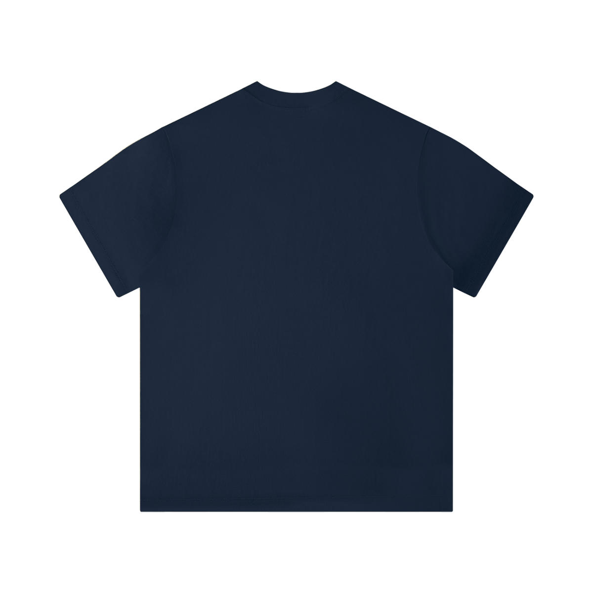 MIROLYUB Unisex Solid Color Regular Fit T-Shirt — Navy Blue — back view