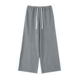 MIROLYUB Cascade wide-leg drawstring pants in Flower Gray — front view