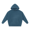 MIROLYUB Loft Boxy Fleece Hoodie in Haze Blue, front view.