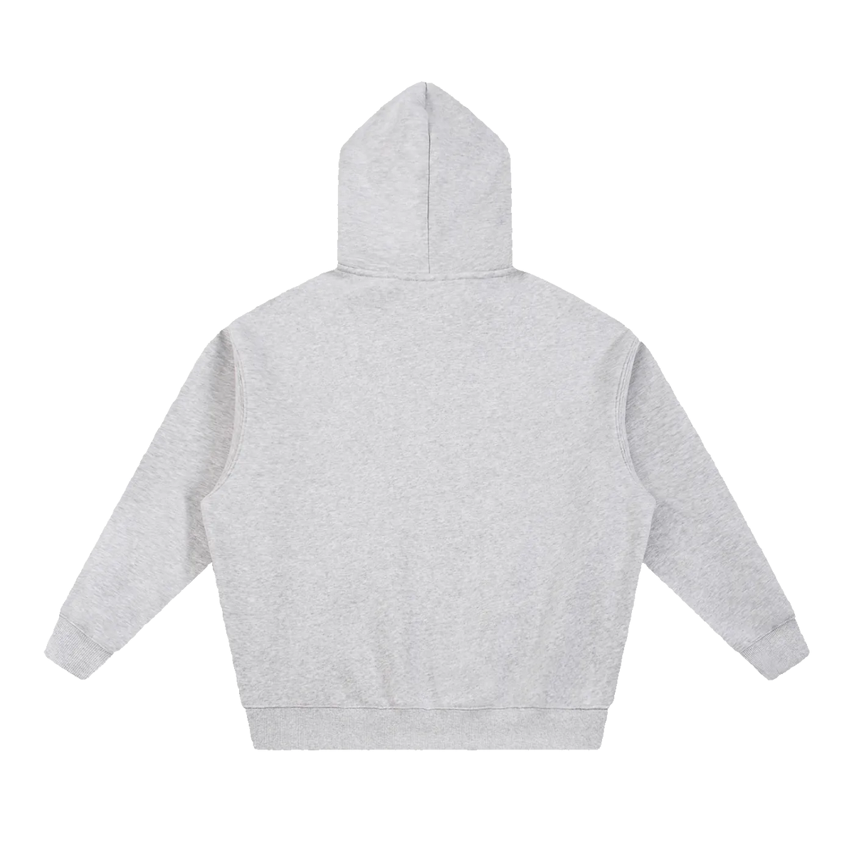 MIROLYUB Loft Boxy Fleece Hoodie in Flower Gray, back view.