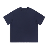 Still Heavy Cotton Tee in Navy Blue, front view — MIROLYUB Essentials