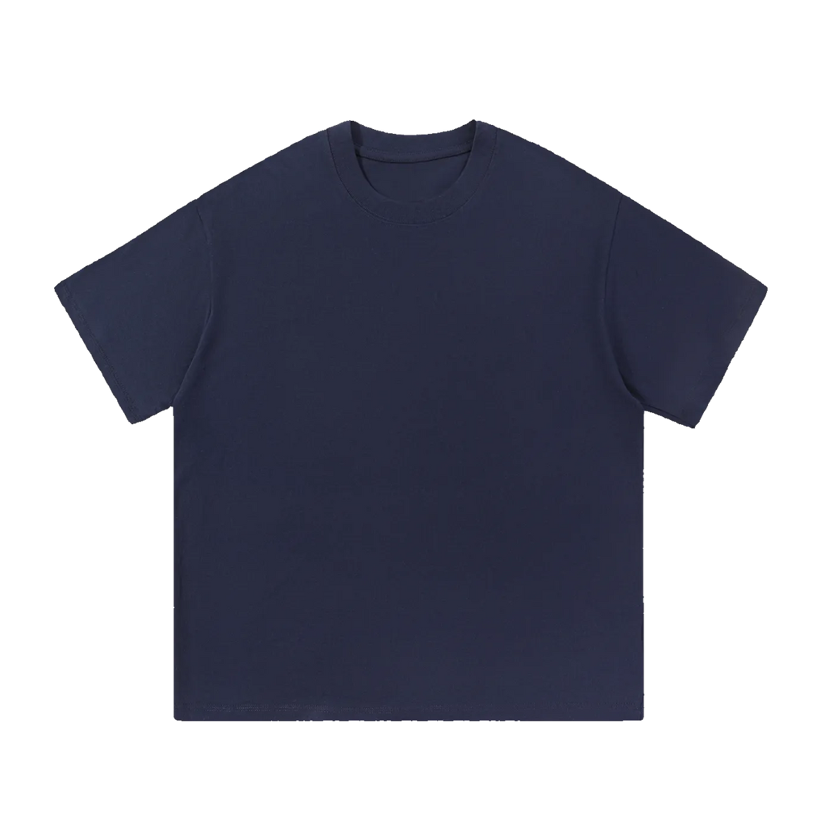 Still Heavy Cotton Tee in Navy Blue, front view — MIROLYUB Essentials