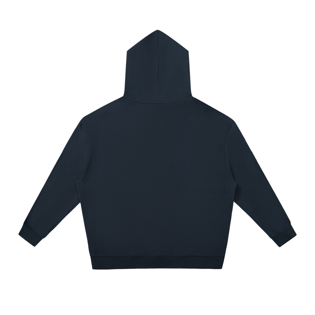 MIROLYUB Unisex Relaxed Pullover Hoodie undefined in Navy Blue, back view