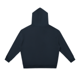 MIROLYUB Unisex Relaxed Pullover Hoodie undefined in Navy Blue, back view